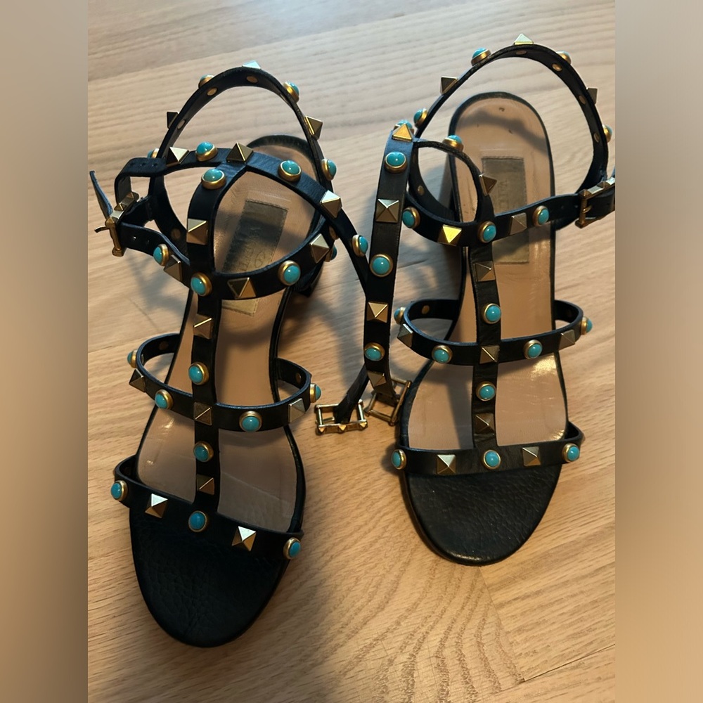Valentino block heel gladiator sandals